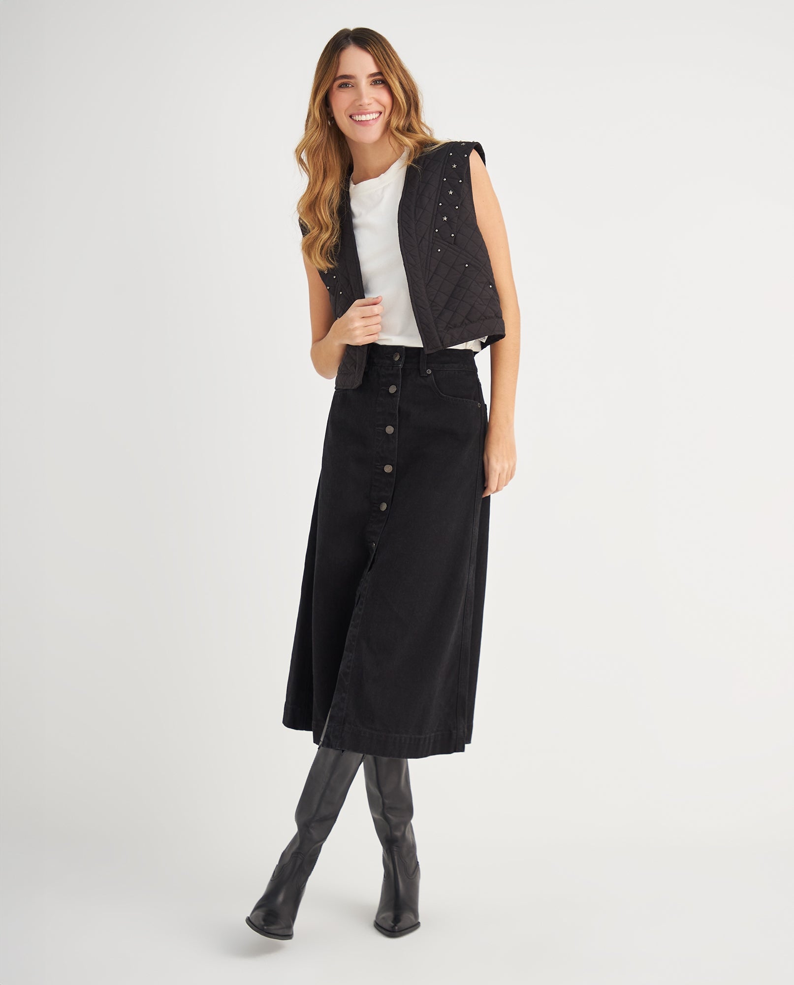 Chaleco con apliques decorativos para mujer - Negro 34_629F012_NEG193909_5
