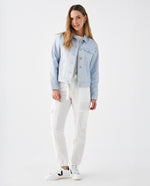 Chaqueta larga en denim para mujer - Azul
