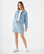 Chaqueta con diseño gallineto para mujer - Azul