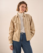 Chaqueta Beige con Puños Elásticos y Bolsillos - Beige