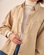 Chaqueta Beige con Puños Elásticos y Bolsillos - Beige
