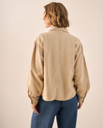 Chaqueta Beige con Puños Elásticos y Bolsillos - Beige