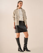 Chaqueta Estampado Serpiente Oversized - Gris