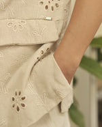 Chaleco Bordado Eyelet con Detalles Florales - Blanco