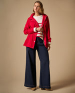 Chaqueta con Capucha y Forro Animal Print - Rojo
