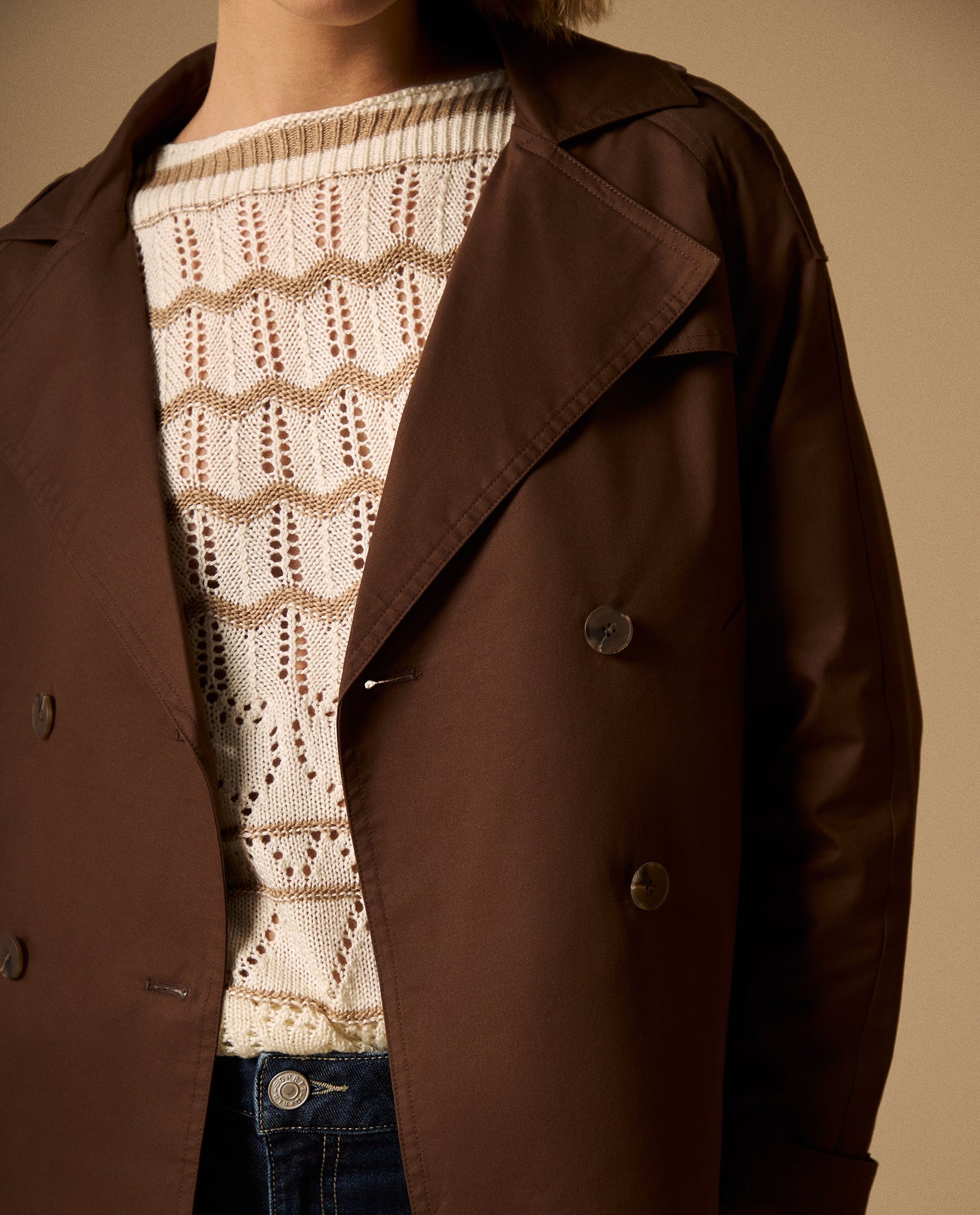Chaqueta Café Mocca Doble Botonadura - Café