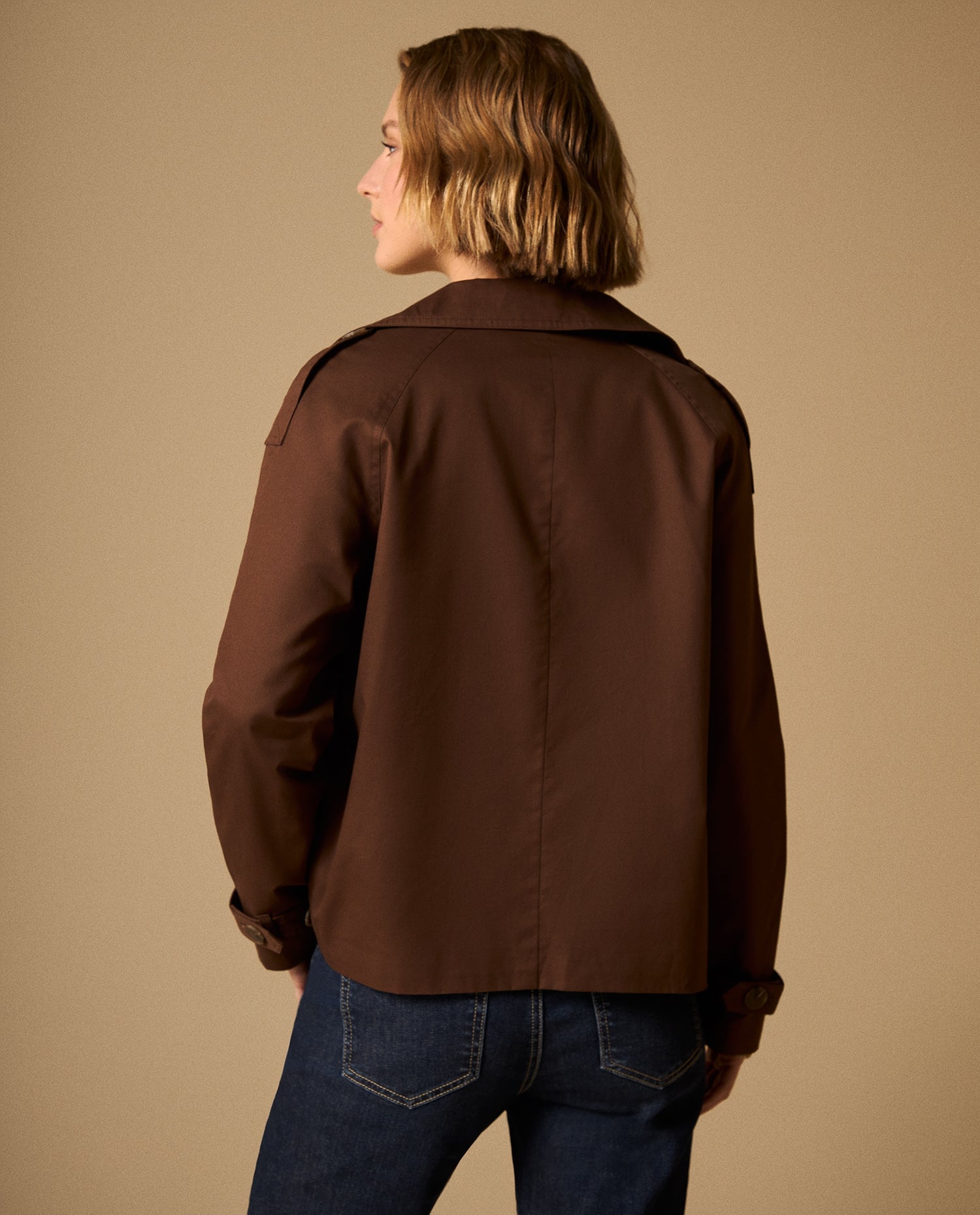 Chaqueta Café Mocca Doble Botonadura - Café