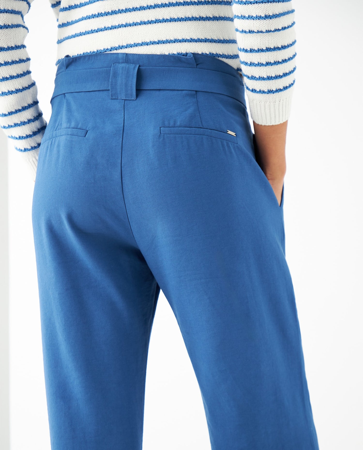 Pantalón con cinturón para mujer - Azul