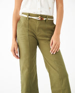 Pantalón con cortes decorativos para mujer - Verde