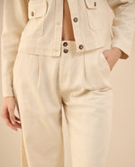 Pantalón con elástico en pretina para mujer - Blanco