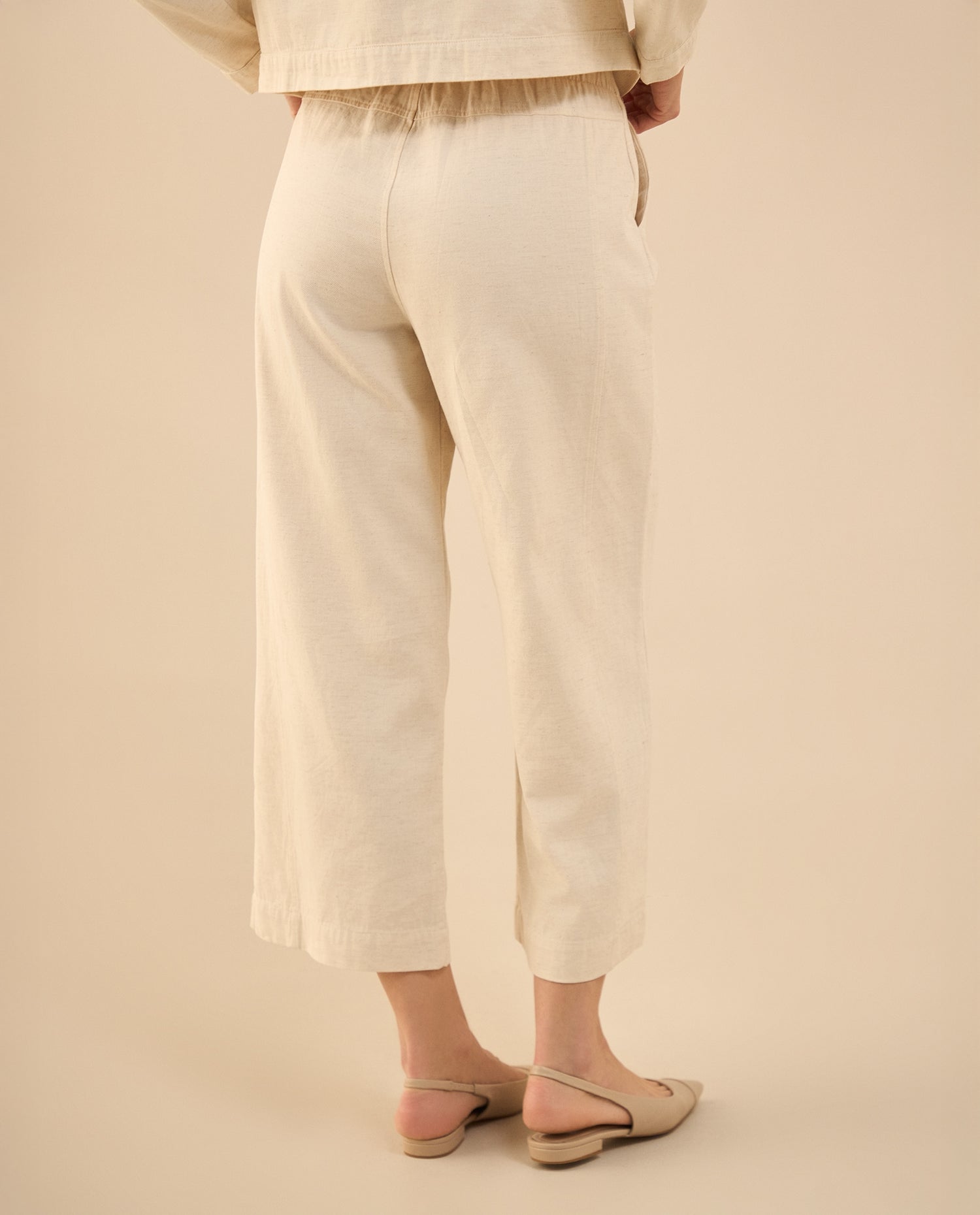 Pantalón con elástico en pretina para mujer - Blanco