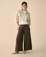 Pantalón Wide Leg fit para mujer - Verde