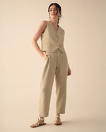 Pantalón con aberturas laterales en bota para mujer - Verde