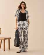 Pantalón con detalles desagujados para mujer - Crudo