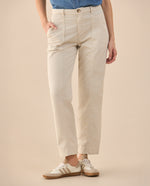 Pantalón con cordón ajustable para mujer - Crudo