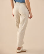 Pantalón con cordón ajustable para mujer - Crudo