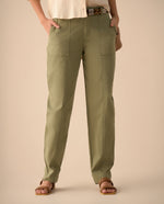 Pantalón con bolsillos de tapa para mujer - Verde