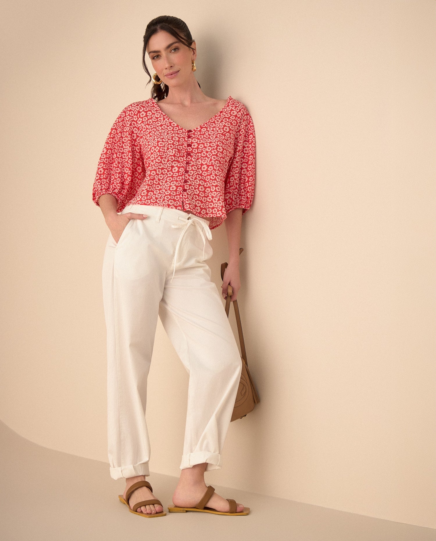 Pantalón de bota recta para mujer - Crudo