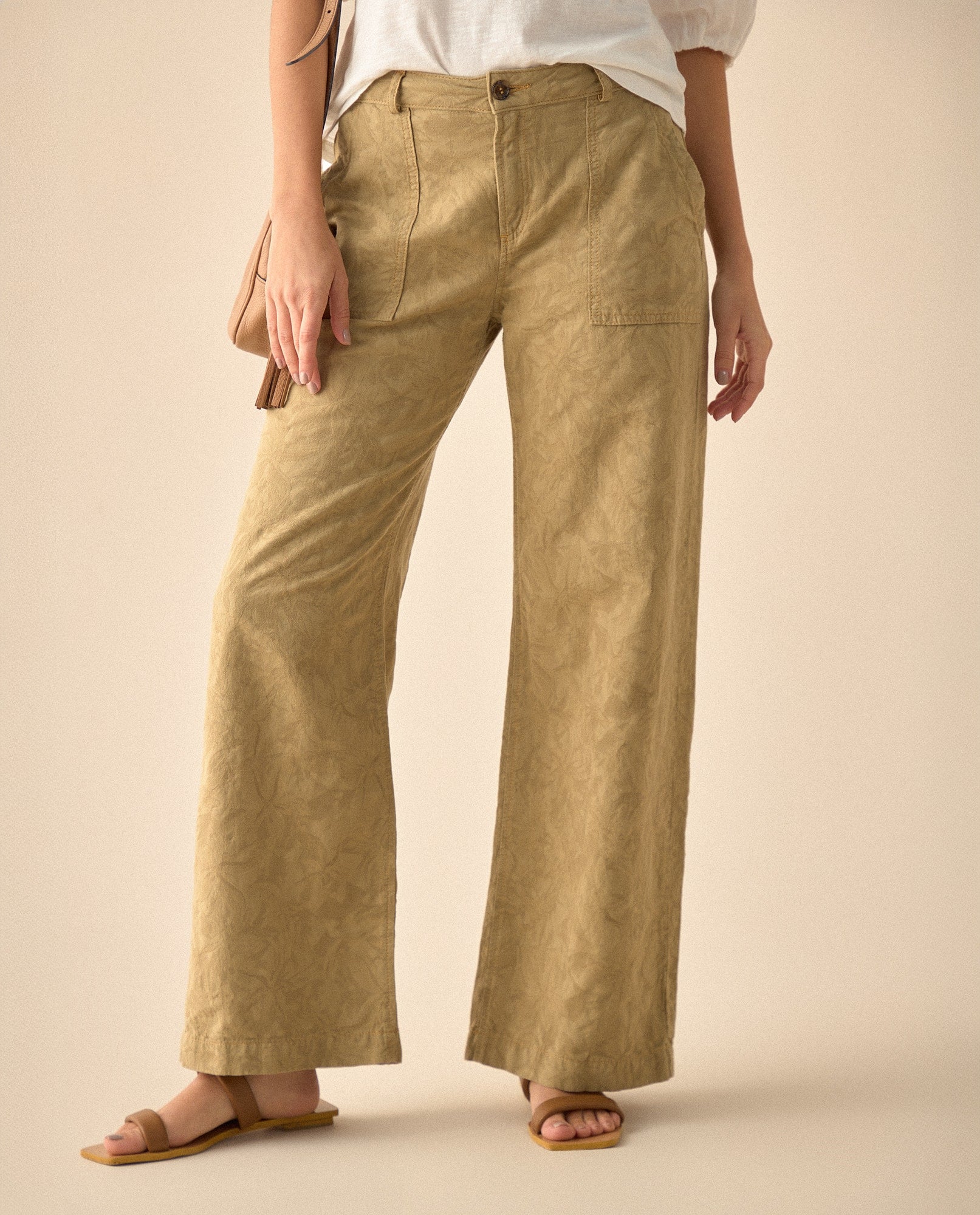 Pantalón con diseño de flores para mujer - Café 34_631G030_CAF170630_3