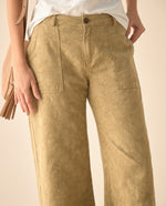 Pantalón con diseño de flores para mujer - Café