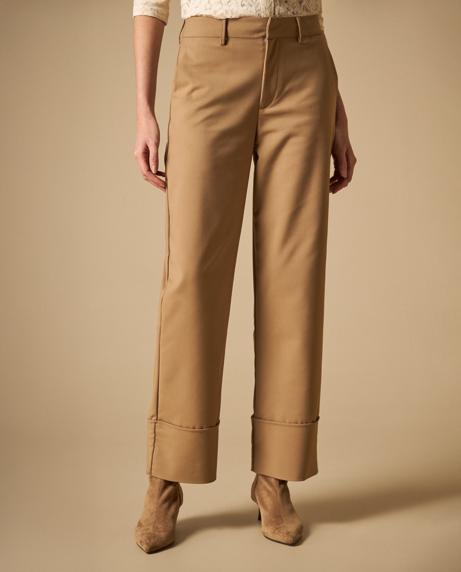 Pantalón recto con ruedo doblado - Beige 34_631H005_BEI171022_3