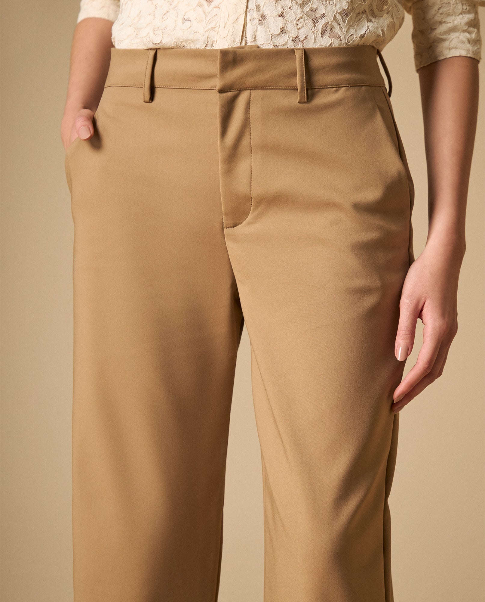Pantalón recto con ruedo doblado - Beige 34_631H005_BEI171022_4