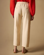 Pantalón straight con pinzas frontales - Crudo