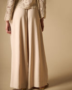Pantalón con prenses largo tobillero - Beige
