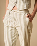 Pantalón largo fit relajado de algodón - Blanco