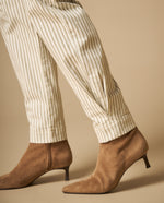 Pantalón largo fit relajado de algodón - Blanco