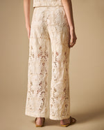 Pantalón largo de tejido con textura silueta relajada - Beige
