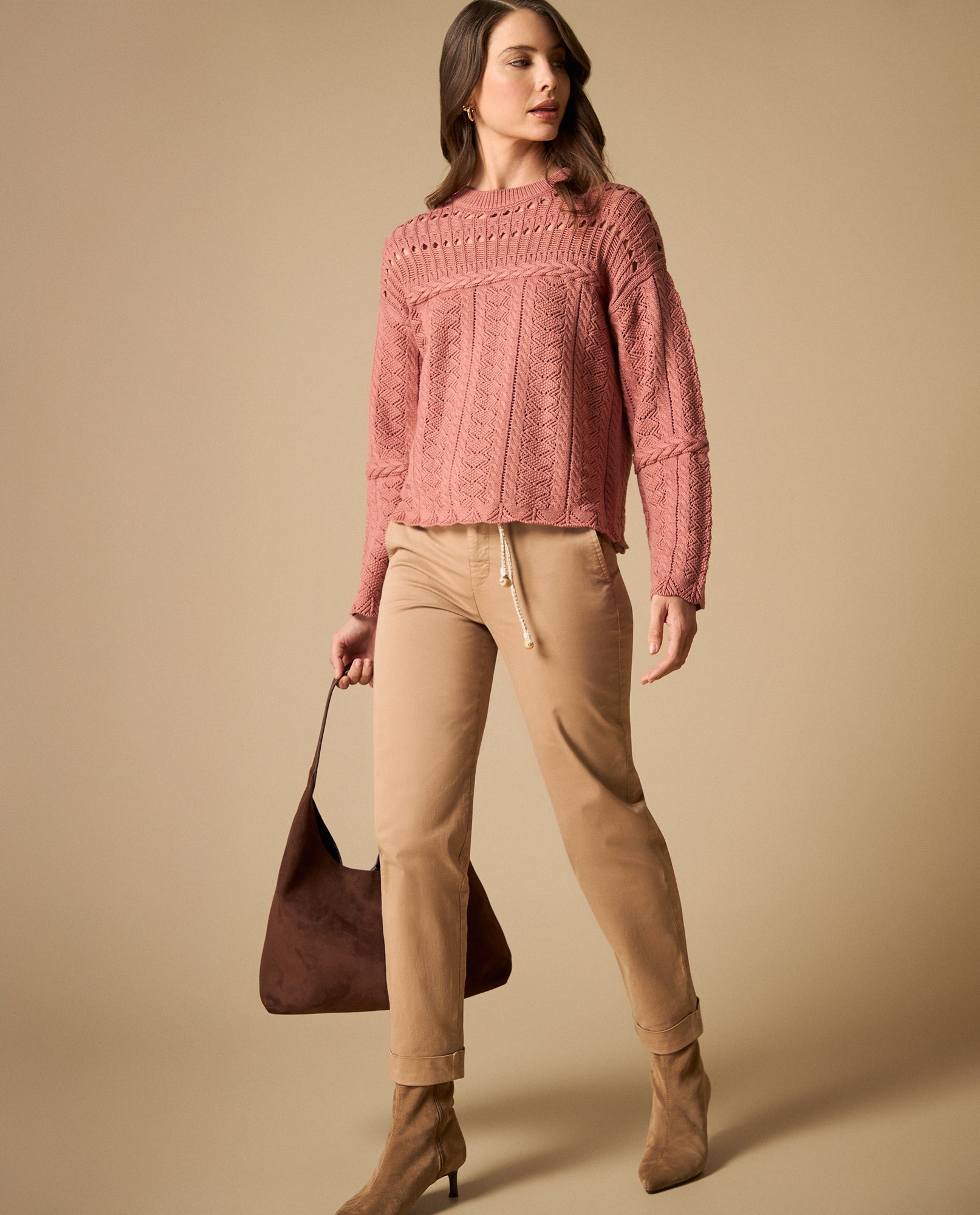 Pantalón chino tobillero silueta recta - Café 34_631H015_CAF171319_0