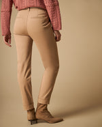 Pantalón chino tobillero silueta recta - Café
