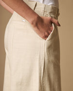 Pantalón wide leg con costuras centrales - Crudo