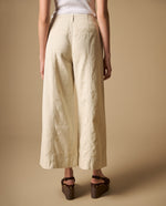 Pantalón wide leg con costuras centrales - Crudo