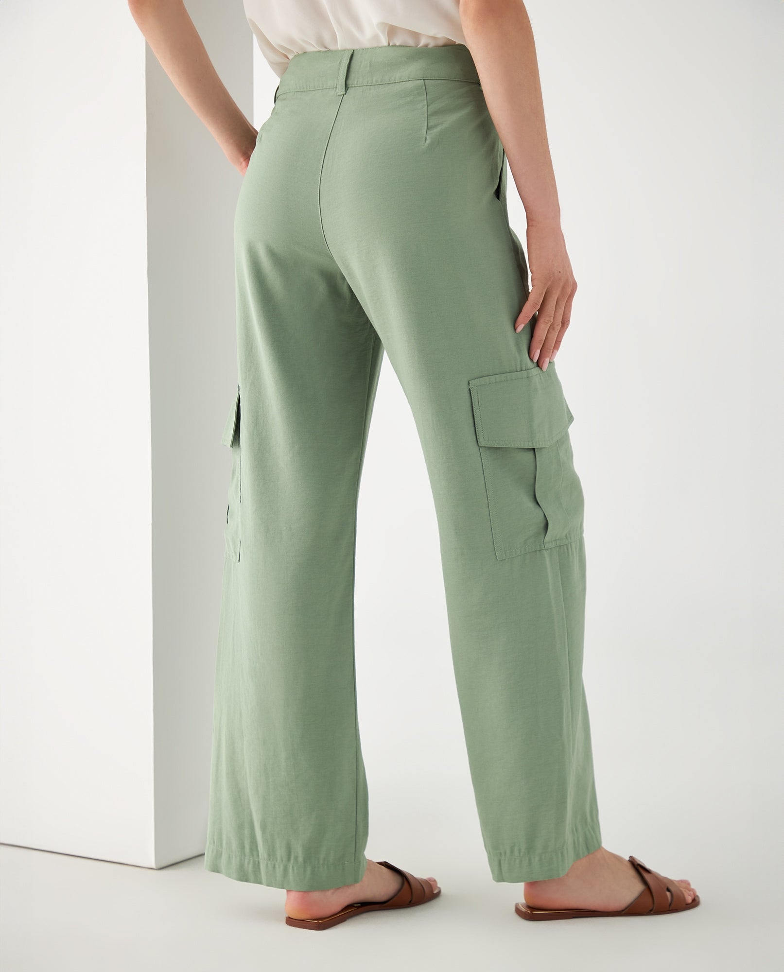Pantalón bota recta para mujer - Verde 34_632F003_VER176323_4