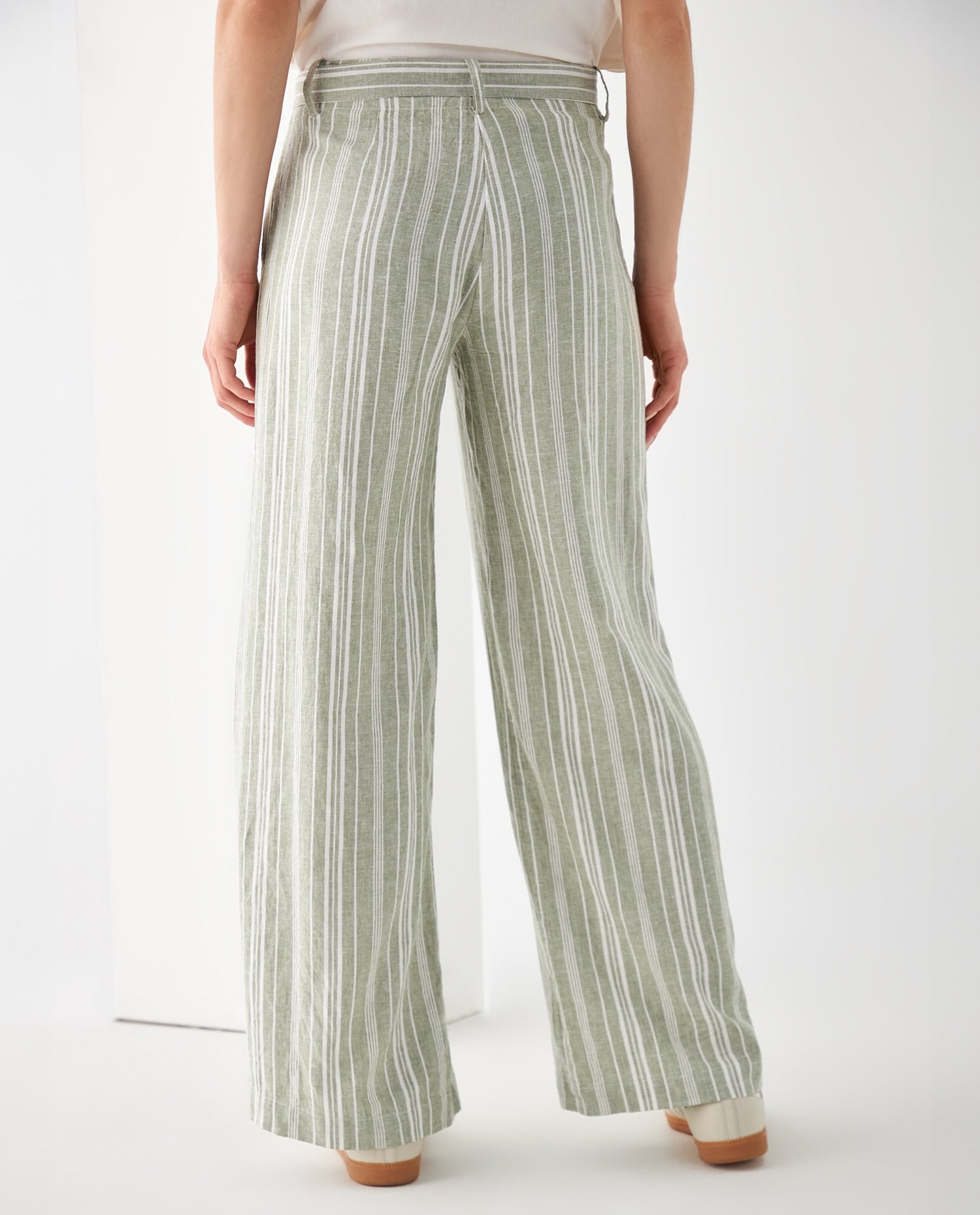 Pantalón de diseño a rayas para mujer - Verde