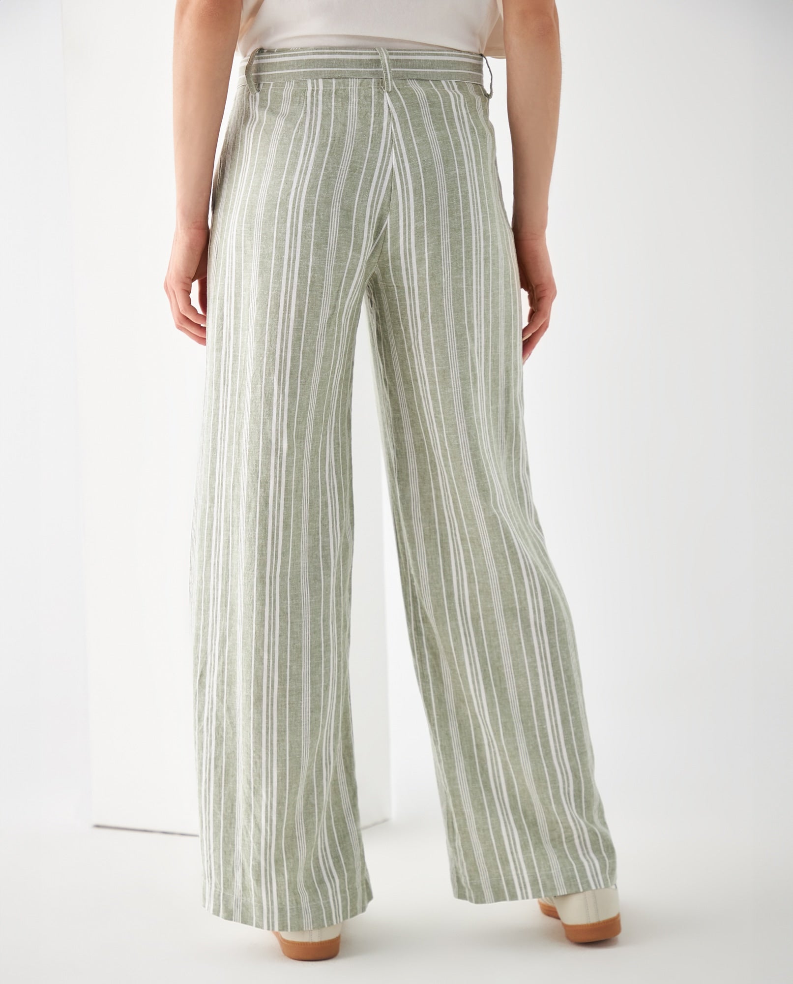 Pantalón de diseño a rayas para mujer - Verde 34_632F007_VER170115_4