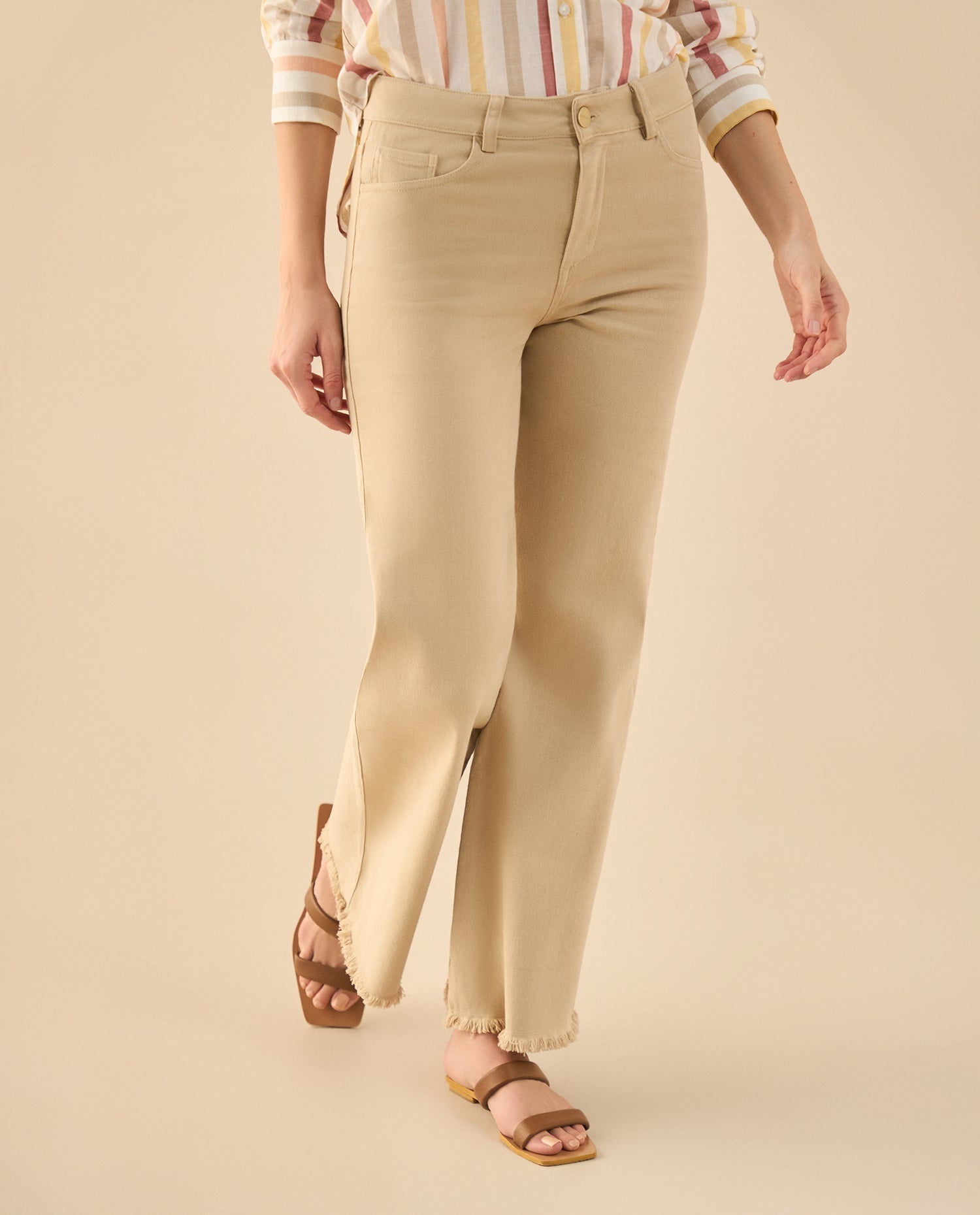 Pantalón cinco bolsillos para mujer - Beige