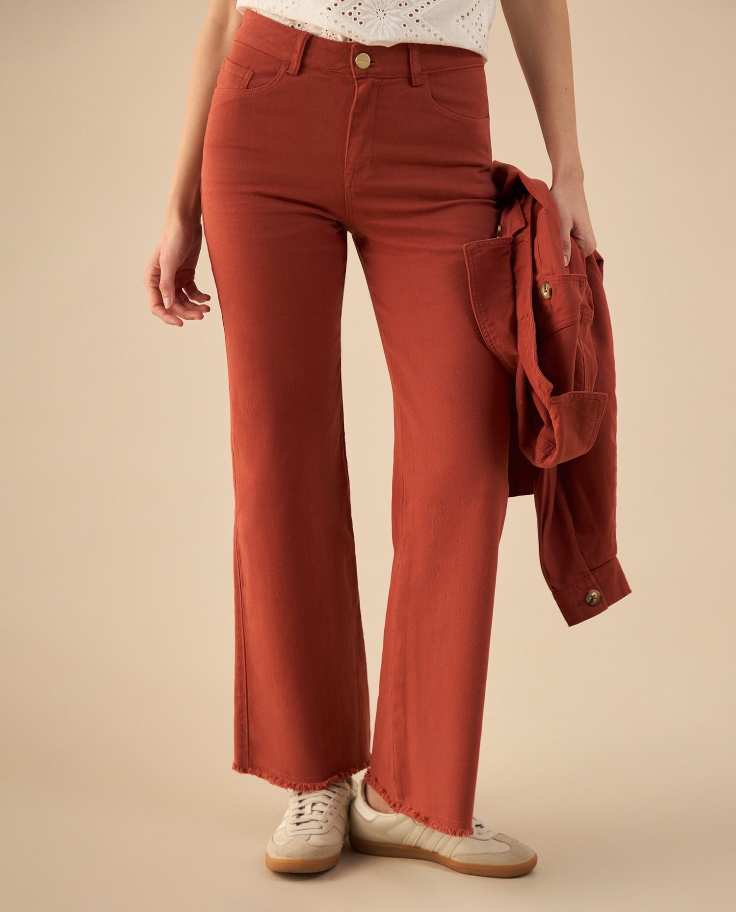 Pantalón cinco bolsillos para mujer - Rojo
