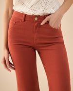 Pantalón cinco bolsillos para mujer - Rojo
