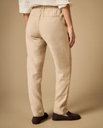 Pantalón jogger tobillero con cordón ajustable - Crudo