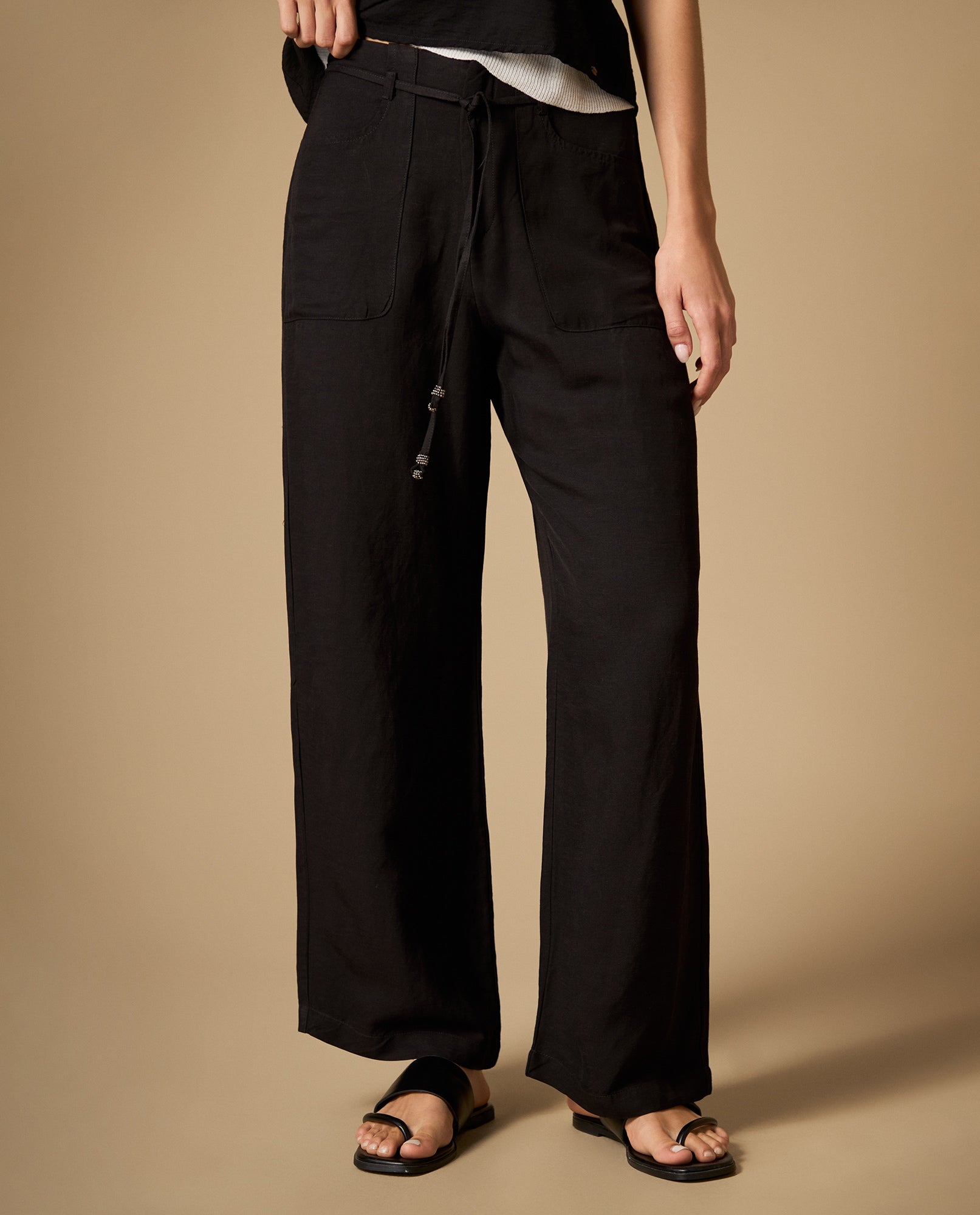 Pantalón recto tobillero con cordón ajustable - Negro 34_632H006_NEG190303_3