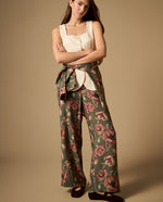 Pantalón palazzo largo con tejido ligero - Verde