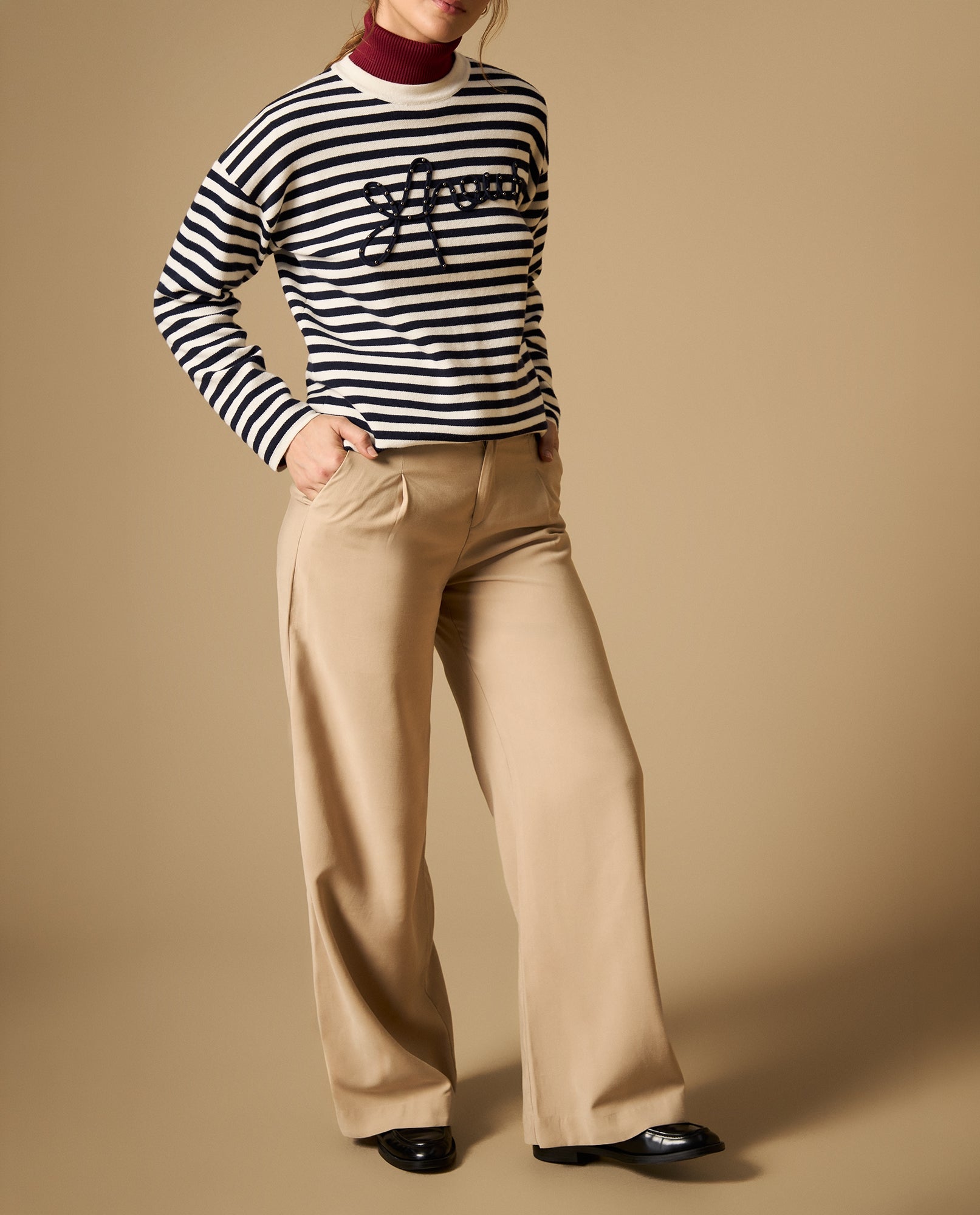 Pantalón wide leg palazzo largo tobillero - Beige 34_632H011_BEI151114_0