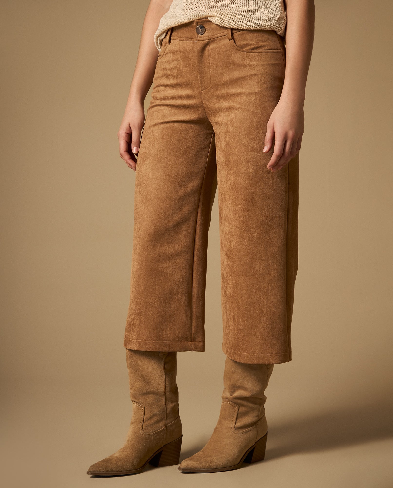 Pantalón culotte con forro de silueta amplia - Café 34_632H201_CAF171044_3