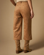 Pantalón culotte con forro de silueta amplia - Café