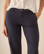 Pantalón clásico y bota con guardapolvo para mujer  - Azul