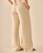 Pantalón tipo lino para mujer - Crudo