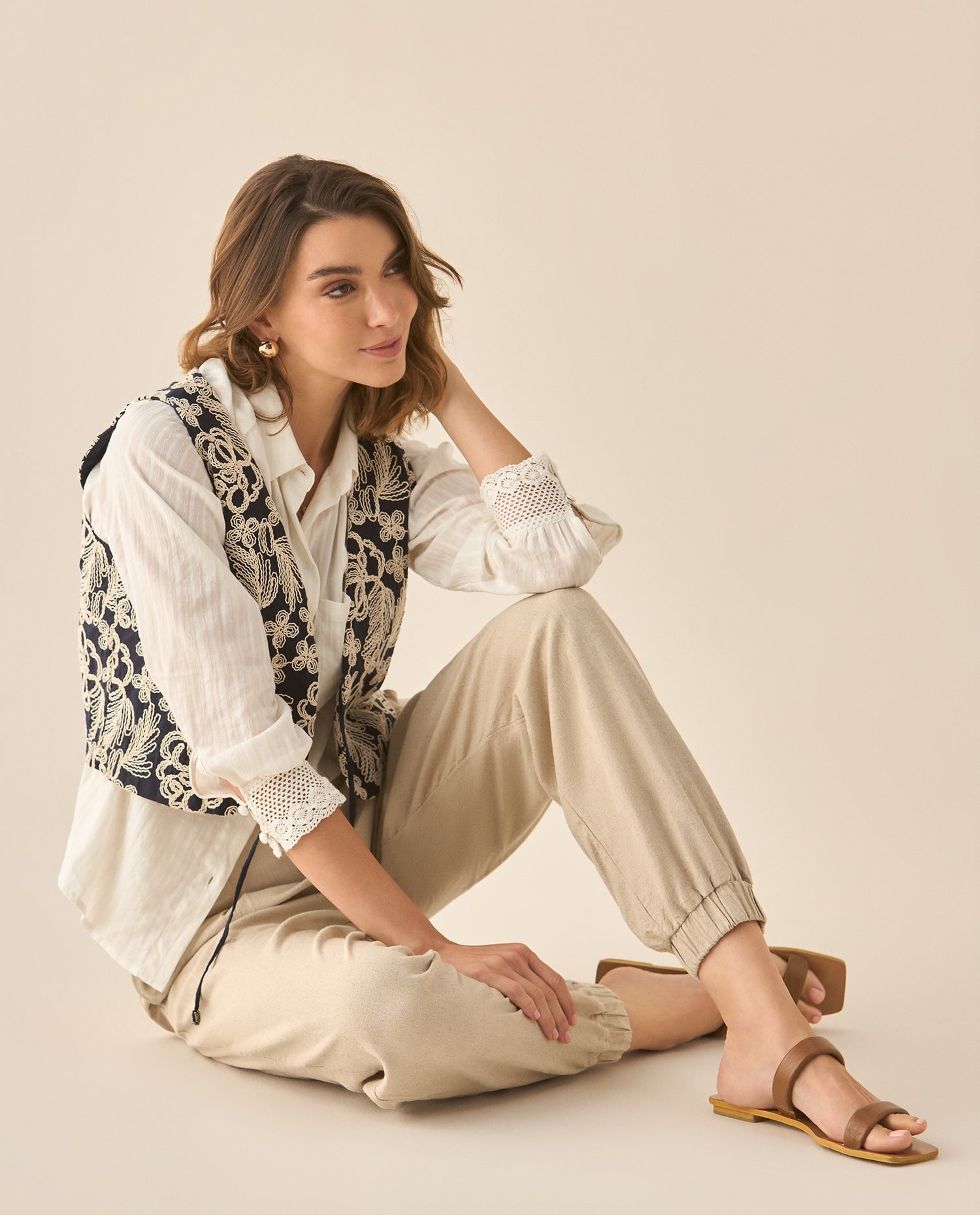 Pantalón clásico bota recta para mujer - Café